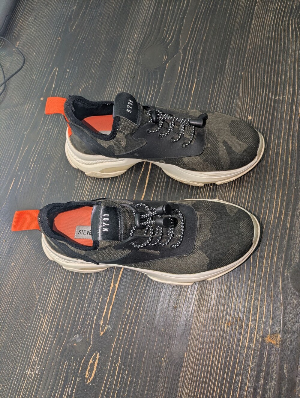 Mint Condition Steve Madden NY90 Camo Sneakers with Orange Heel Tab